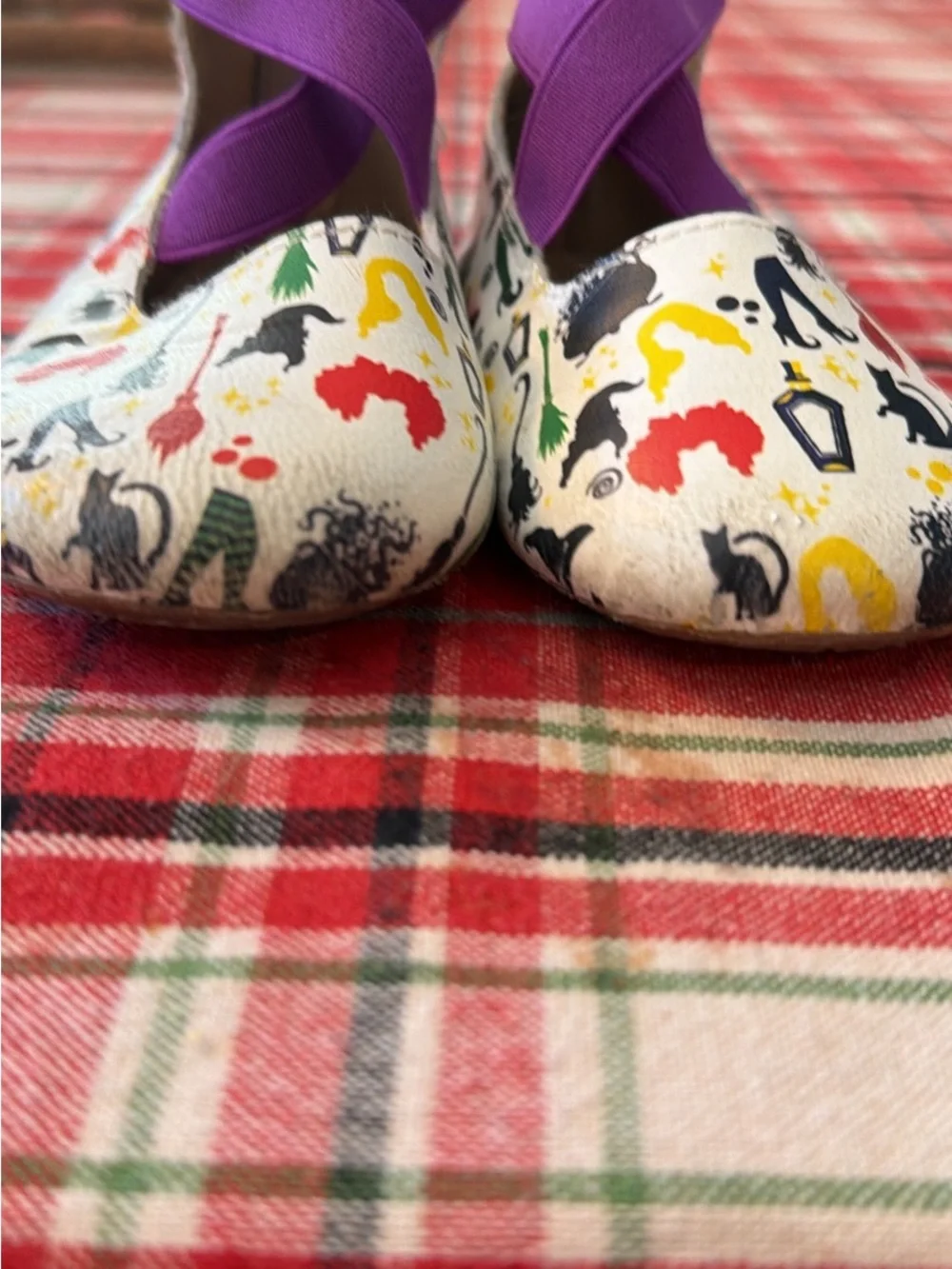 Monkey Feet Girls Hocus Pocus -Themed  ballet Shoes with Purple Straps